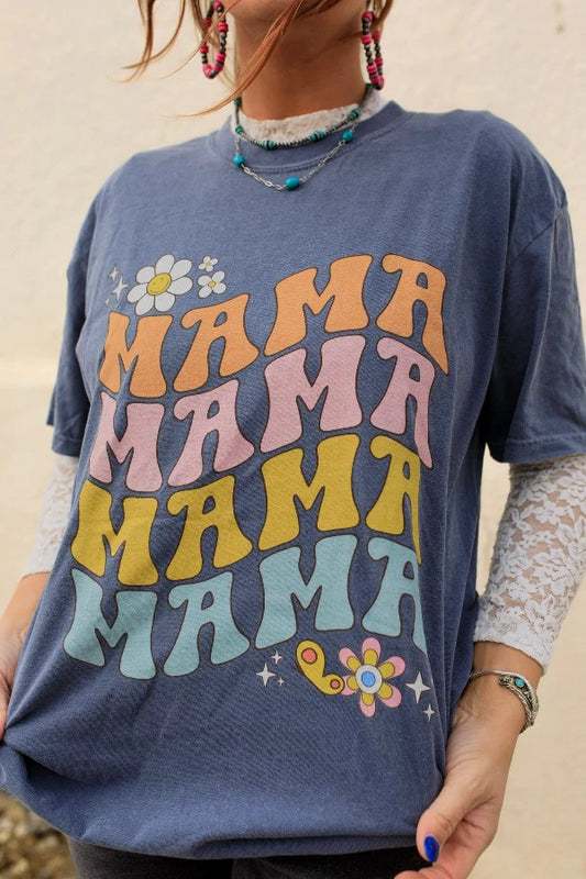 MAMA Floral Retro Tee