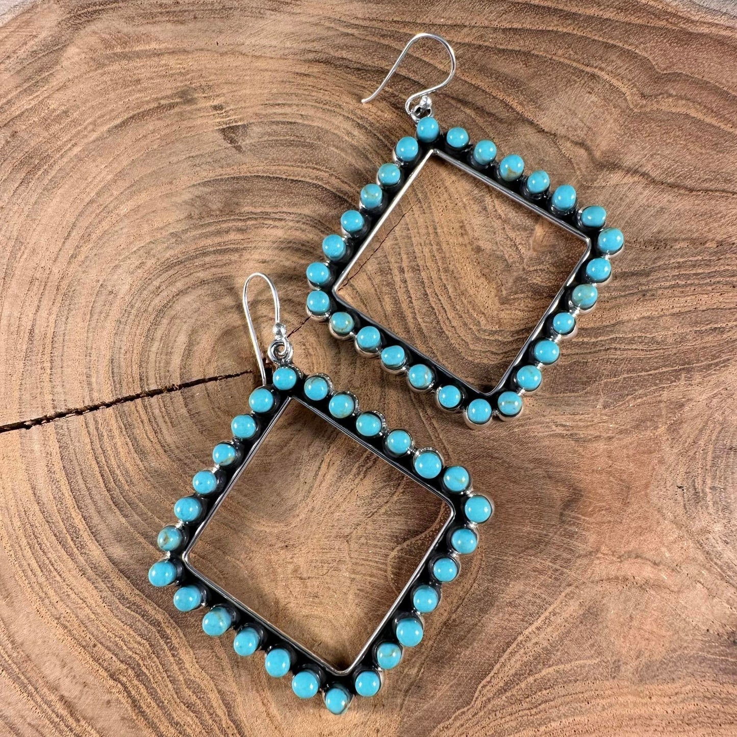 D-Diamond Turquoise Earrings