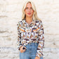 COWBOY STAMP SNAP LONG SLEEVE BUTTON UP