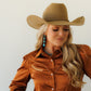 CHAMPAGNE SHINE SNAP RUST LONG SLEEVE BUTTON DOWN