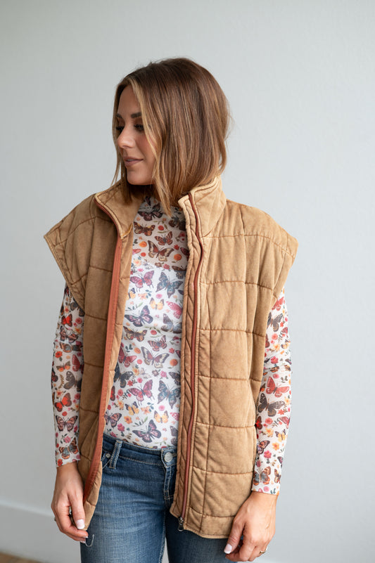 SIMPLE BROWN VEST