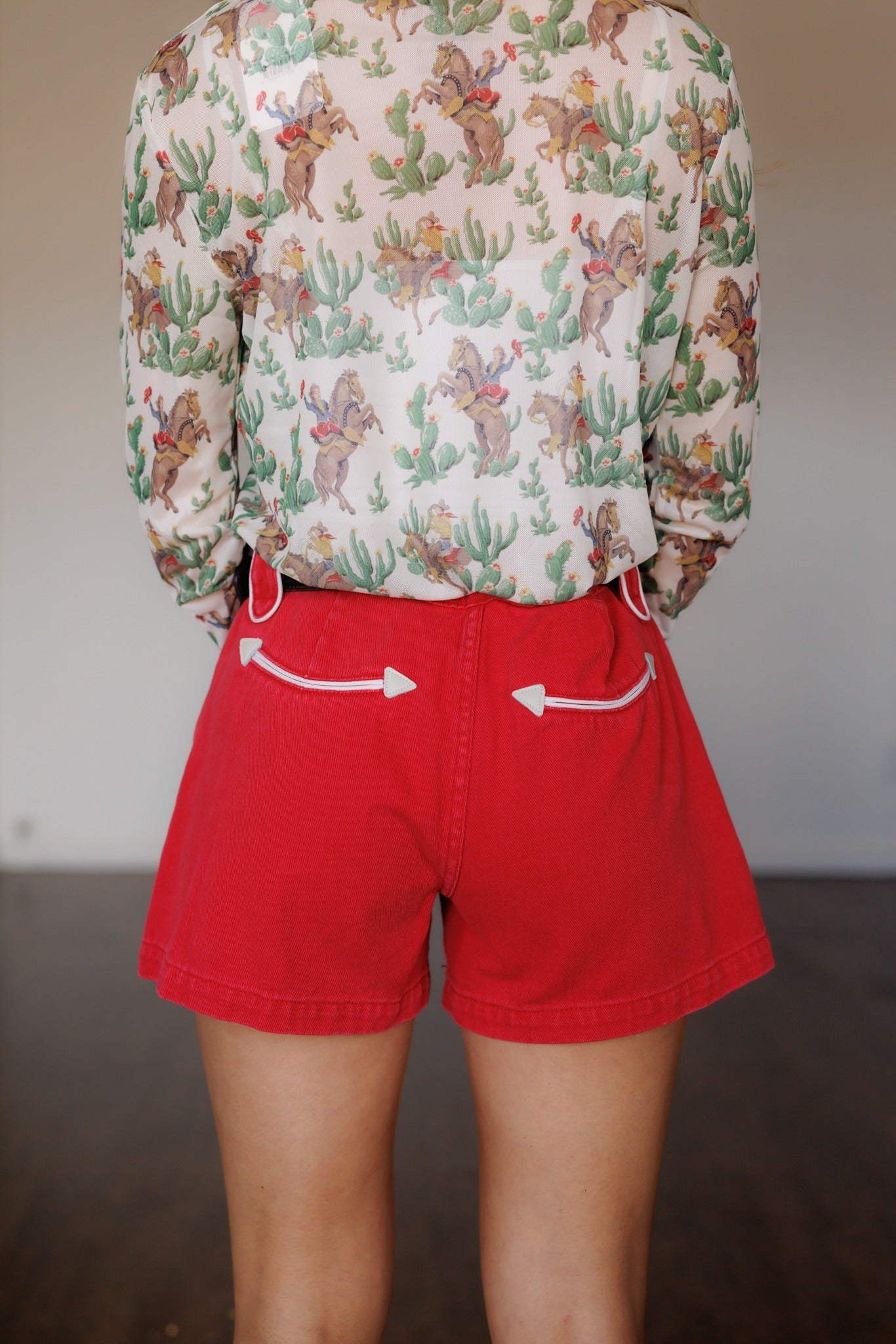 HOWDY DENIM RED SHORTS
