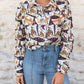 COWBOY STAMP SNAP LONG SLEEVE BUTTON UP