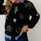 BLACK/SILVER CACTUS SWEATER