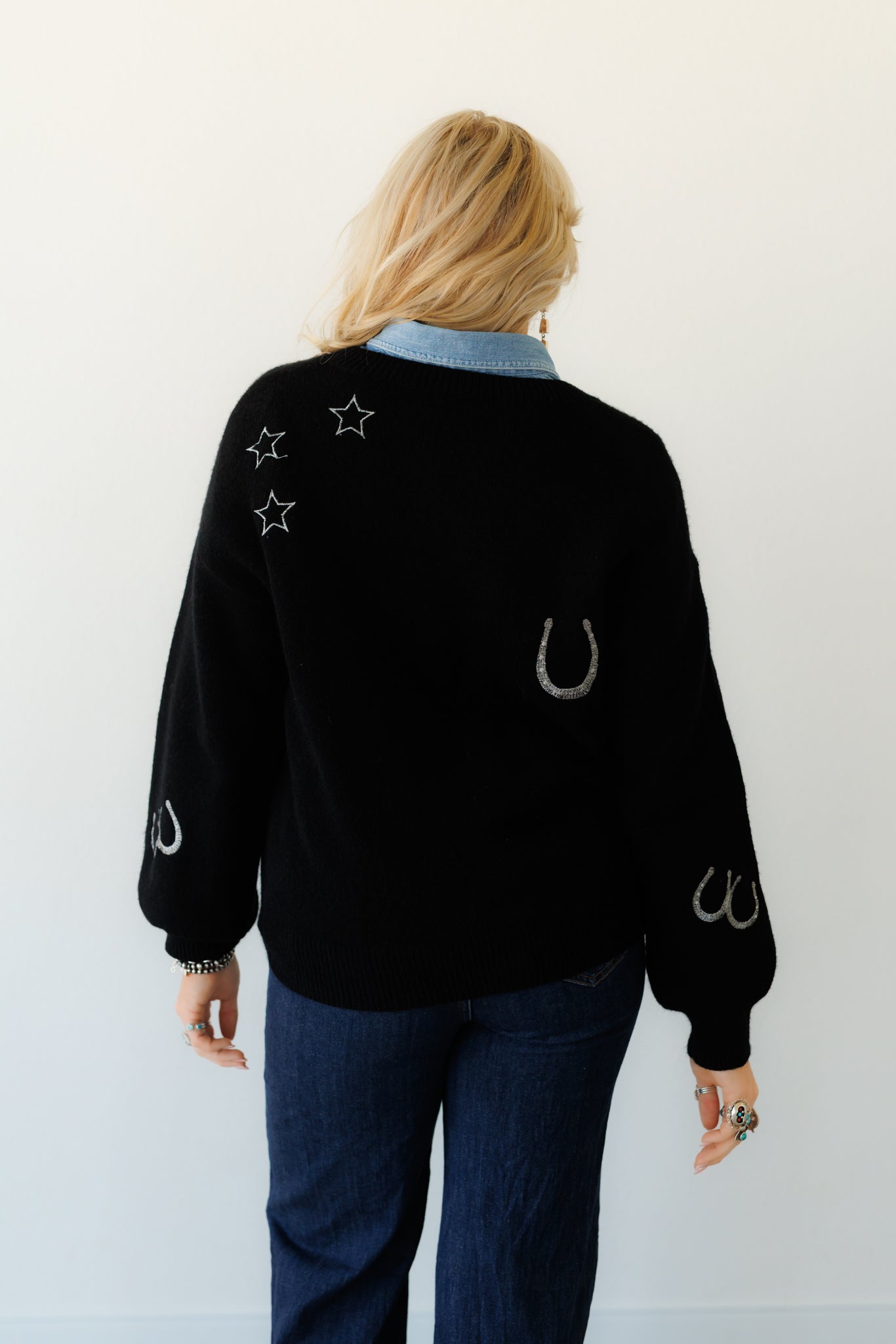 BLACK/SILVER CACTUS SWEATER