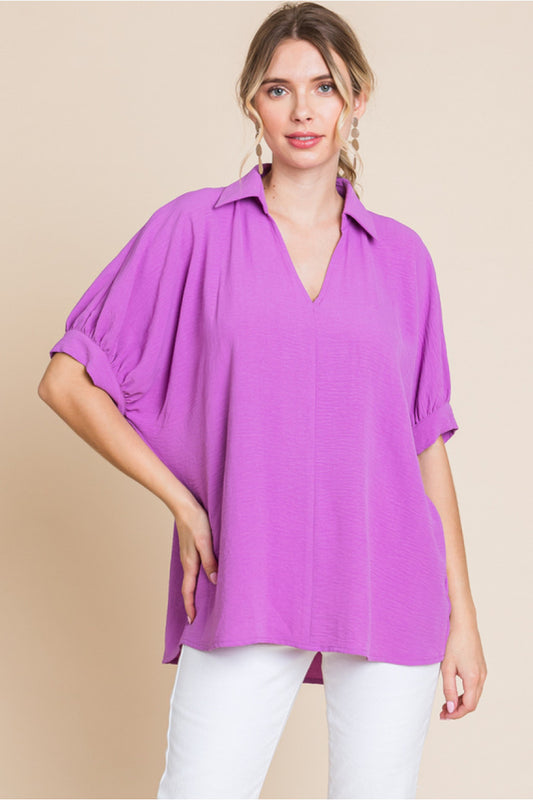 DOLMAN COLLAR VIOLET TOP