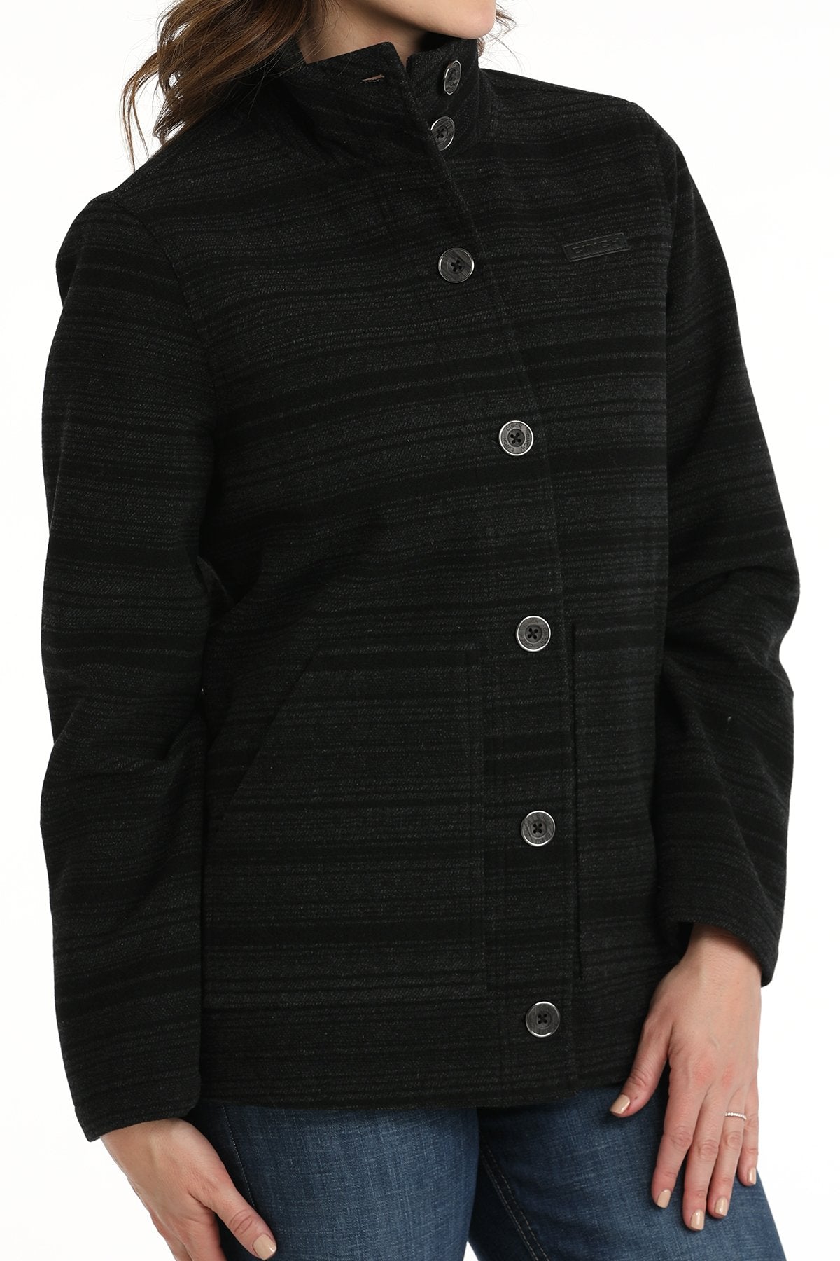 CINCH WM WOOLY BLK COAT