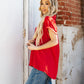 RED COLLAR BUTTON UP