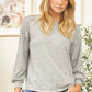 HACCI HEATHER GREY LS TOP