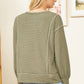 RIBBED OLIVE LS TOP