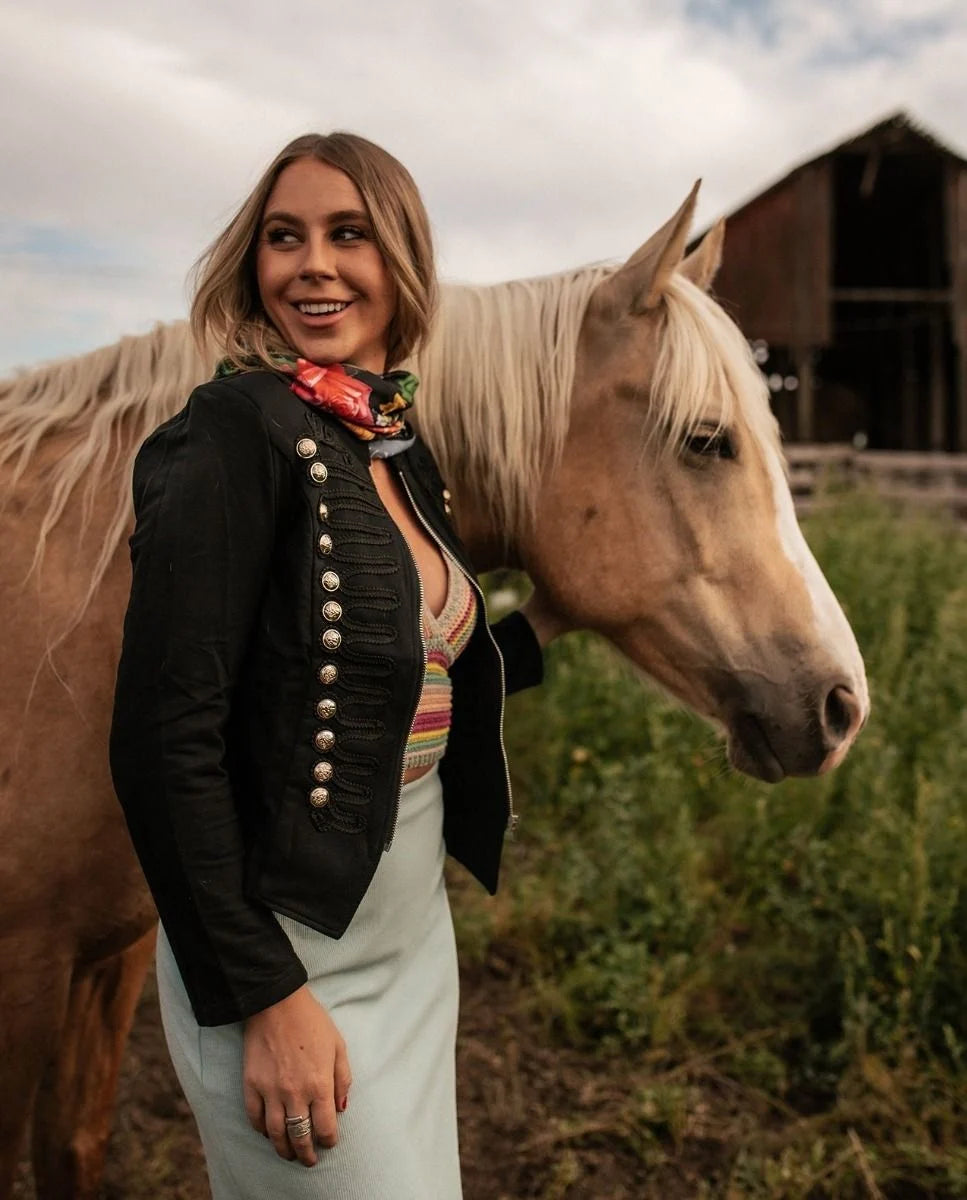 MILITARY BLACK JACKET