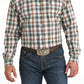 CINCH MN WHITE PLAID LS