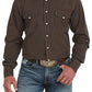 CINCH MNS MODERN FIT BROWN SNAP LS