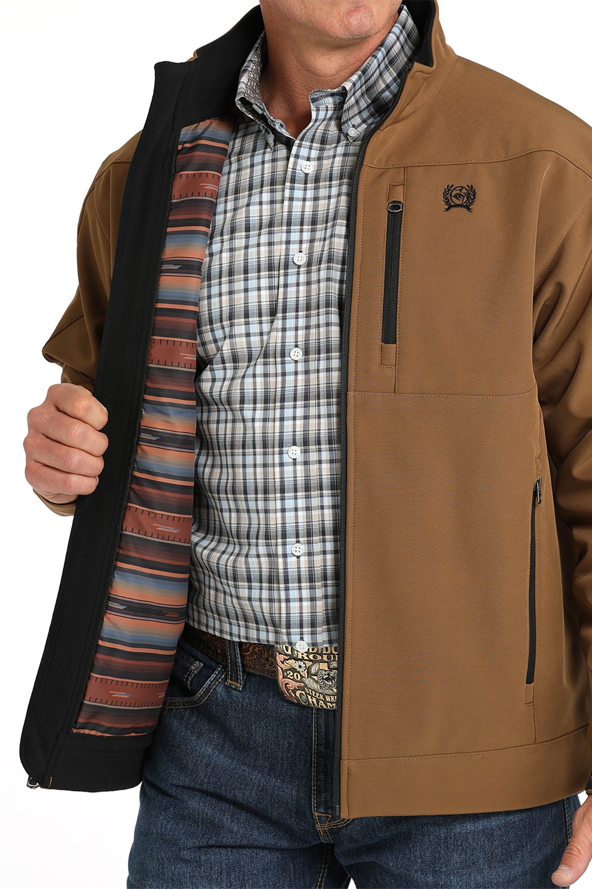 CINCH MNS BROWN BONDED JACKET