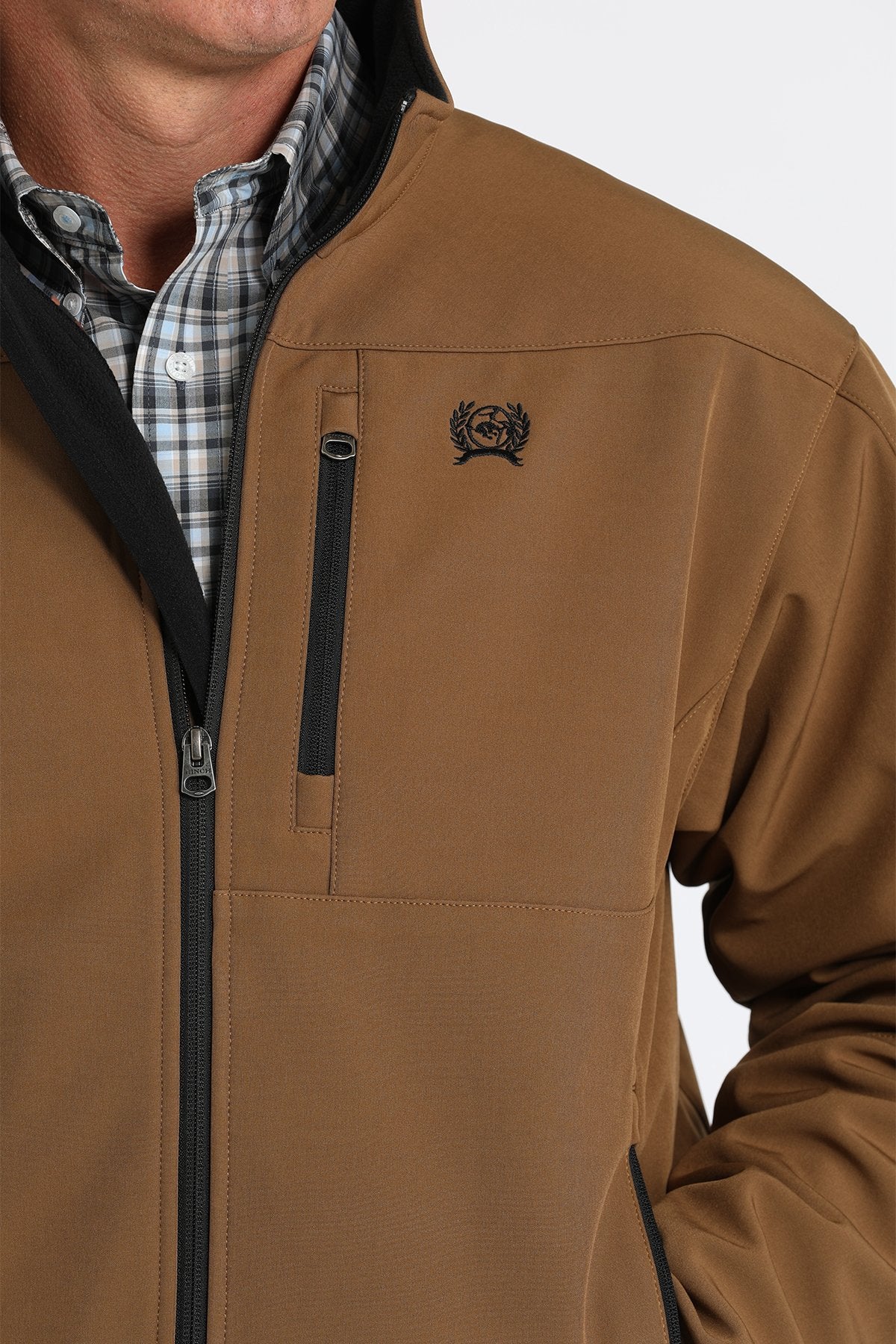 CINCH MNS BROWN BONDED JACKET