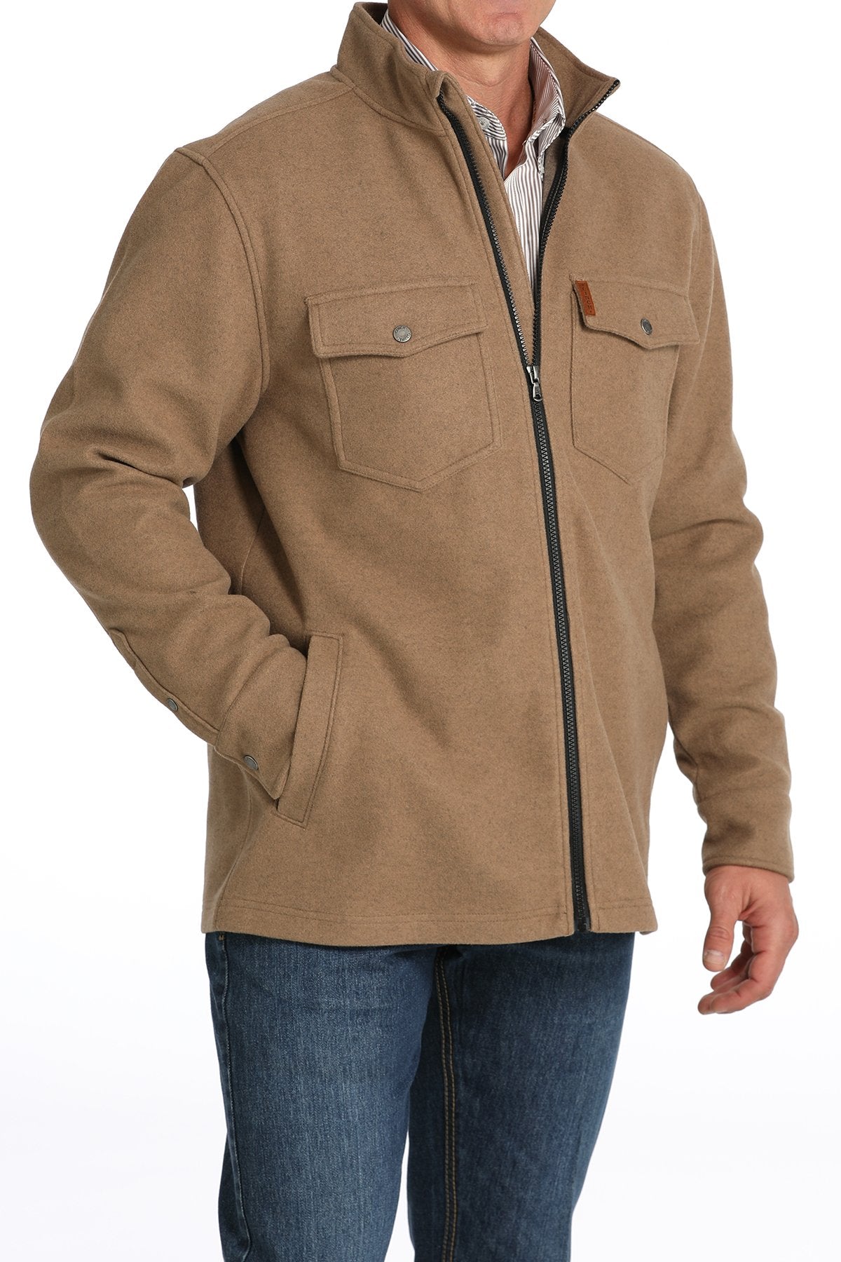 CINCH MNS KHAKI SHIRT JACKET