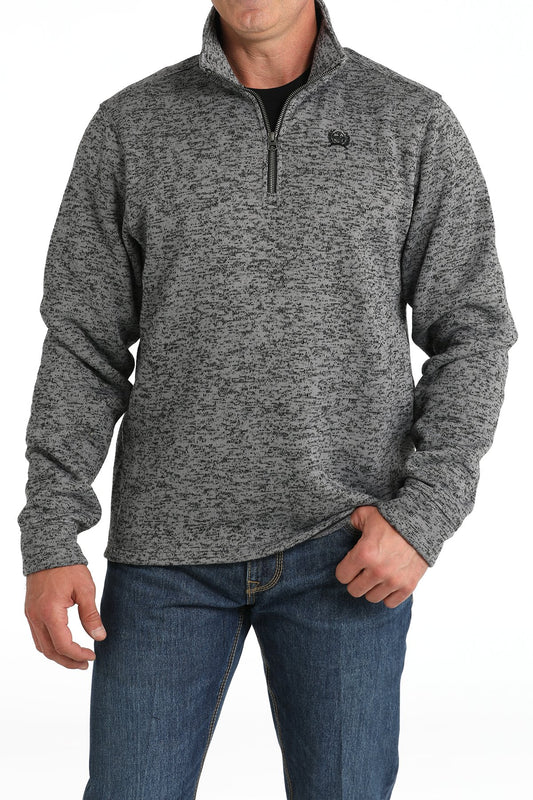 CINCH MN GREY 1/4 ZIP SWEATER