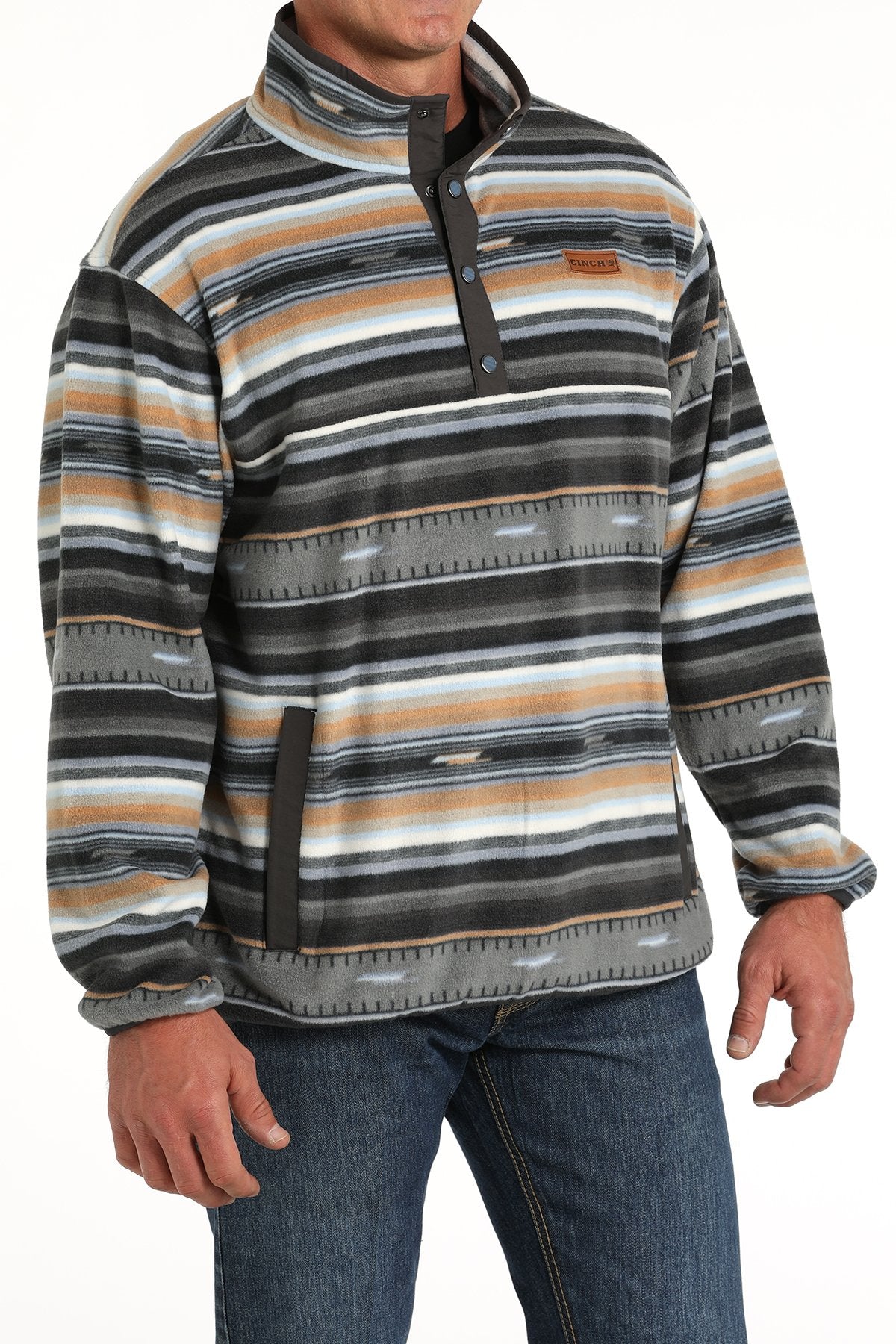 CINCH MNS BLK/TAN FLEECE