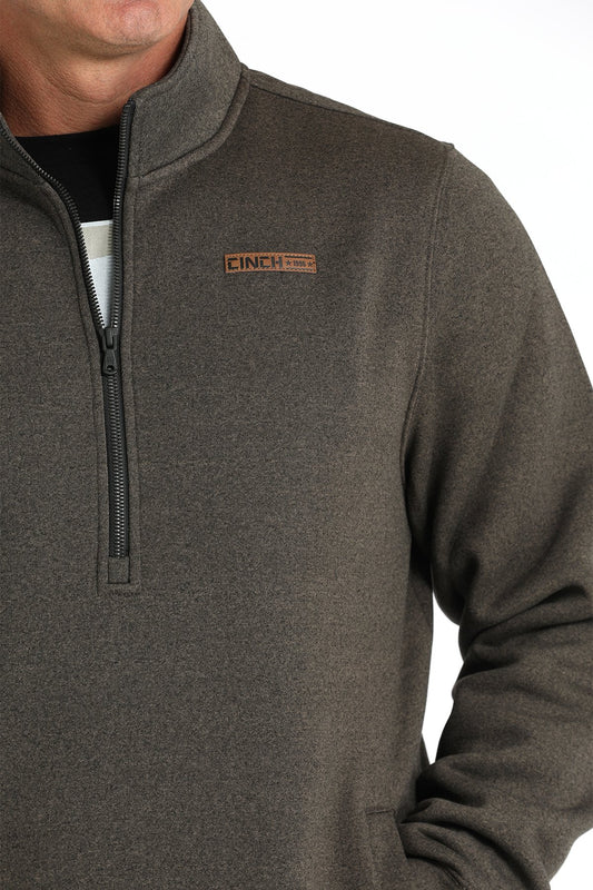 CINCH MN BROWN 1/2 ZIP PULLOVER