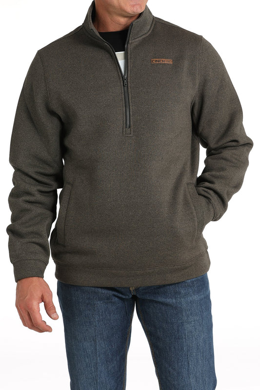 CINCH MN BROWN 1/2 ZIP PULLOVER