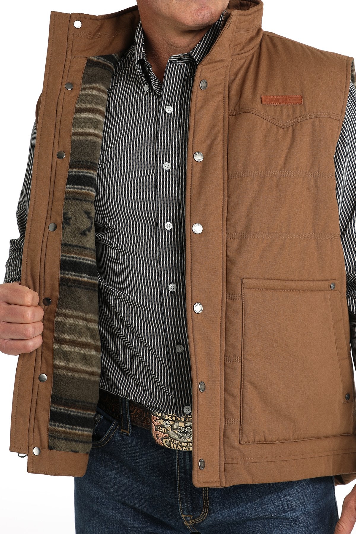 CINCH MN QULTED BROWN VEST