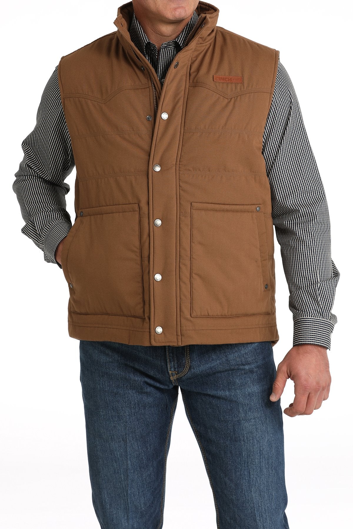 CINCH MN QULTED BROWN VEST