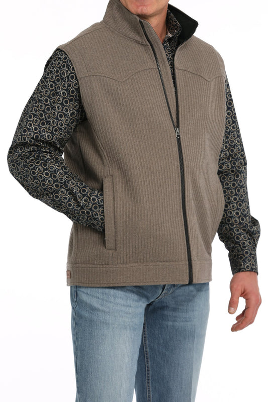 CINCH MN WOOL KHAKI YOKE VEST