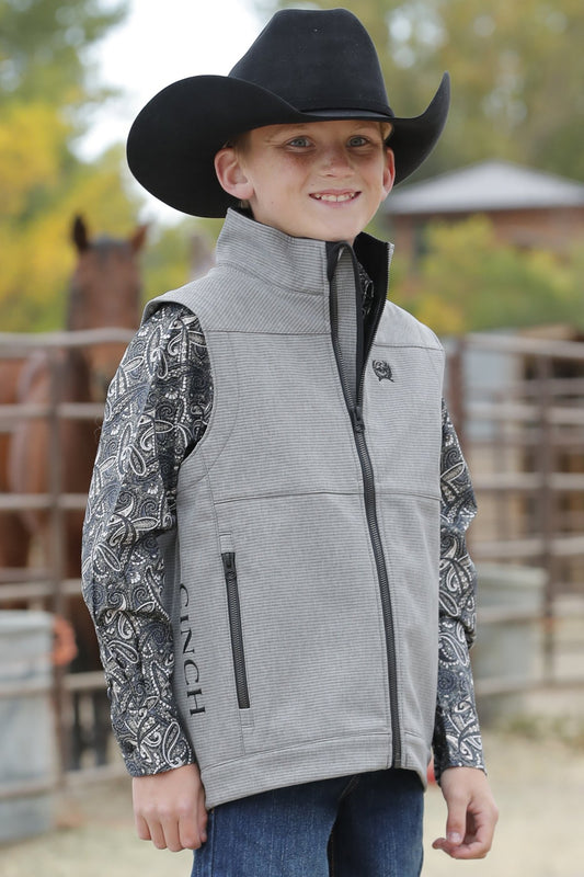 CINCH BOY BASIC GRAY BONDED VEST