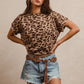 LEOPARD KNIT BASIC TOP