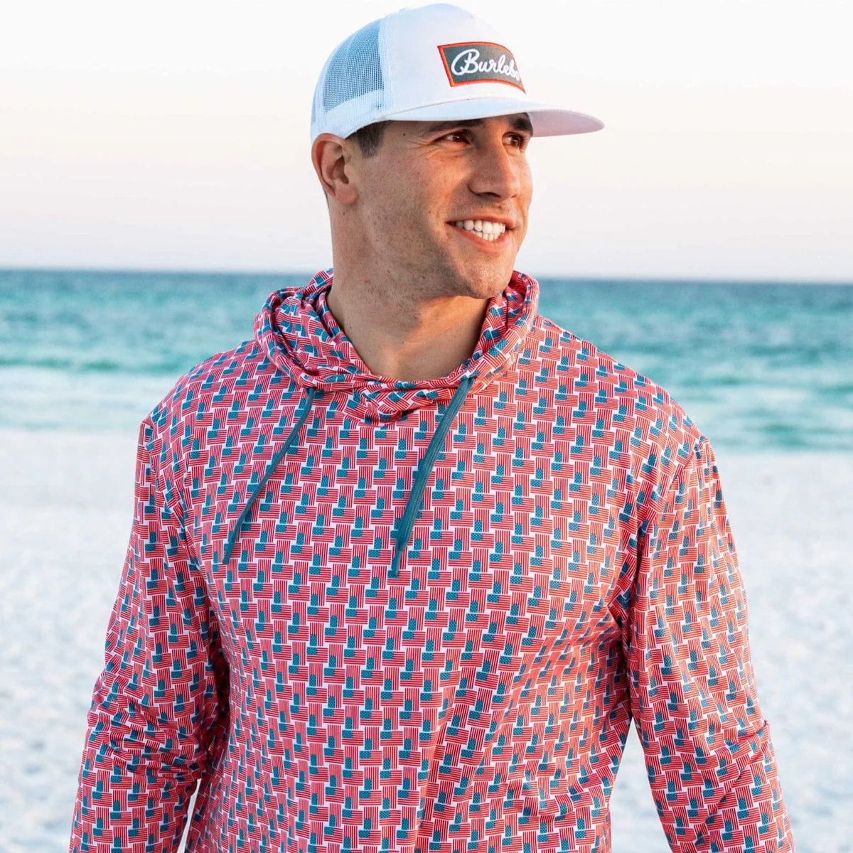 PERFORMANCE HOODIE - AMERICAN FLAG PRINT
