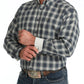 MN PLAID WEAVE NAVY LS