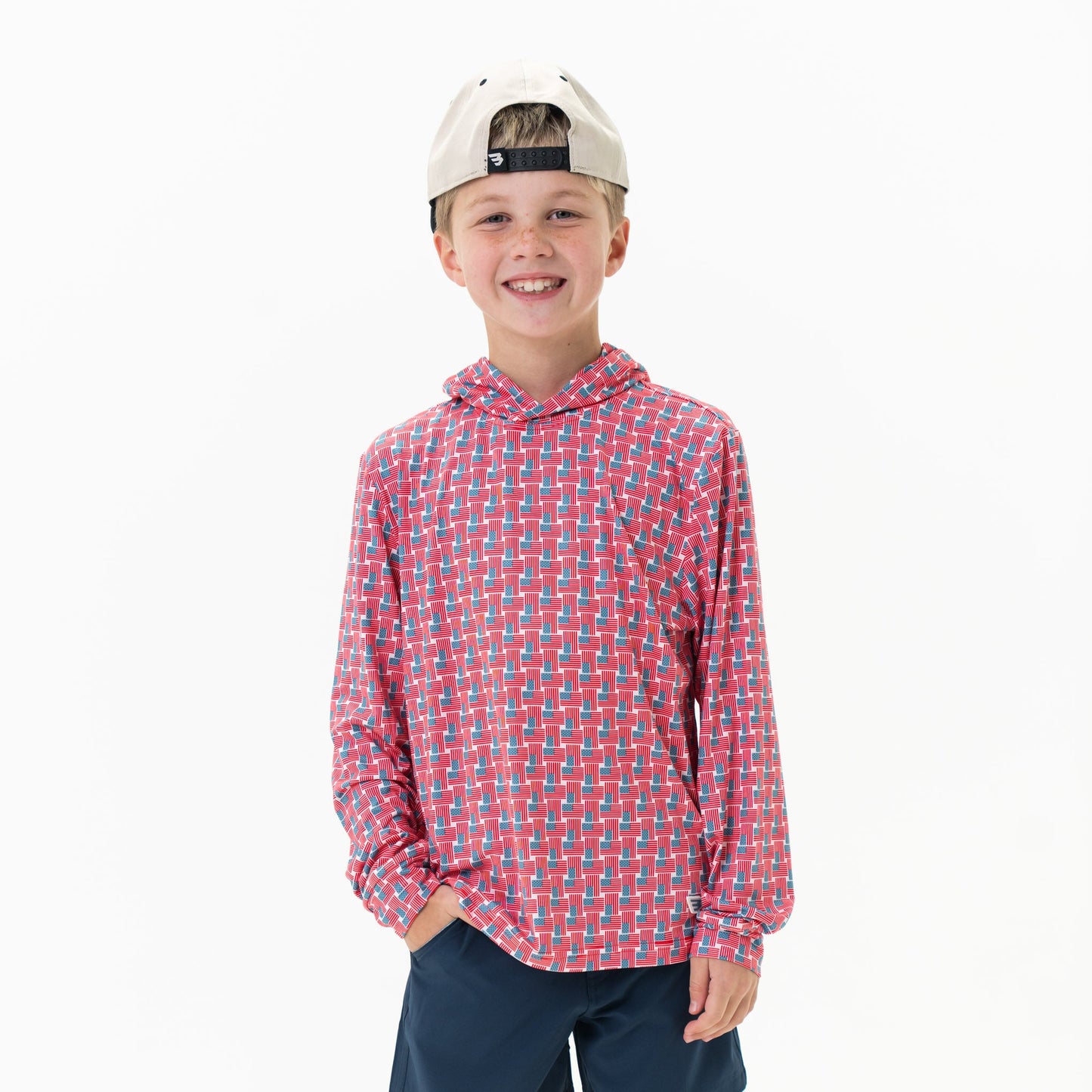 YOUTH PERFORMANCE AMERICAN FLAG HOODIE