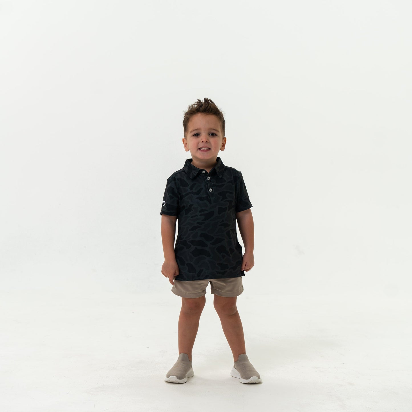 YOUTH POLO BLACK CAMO