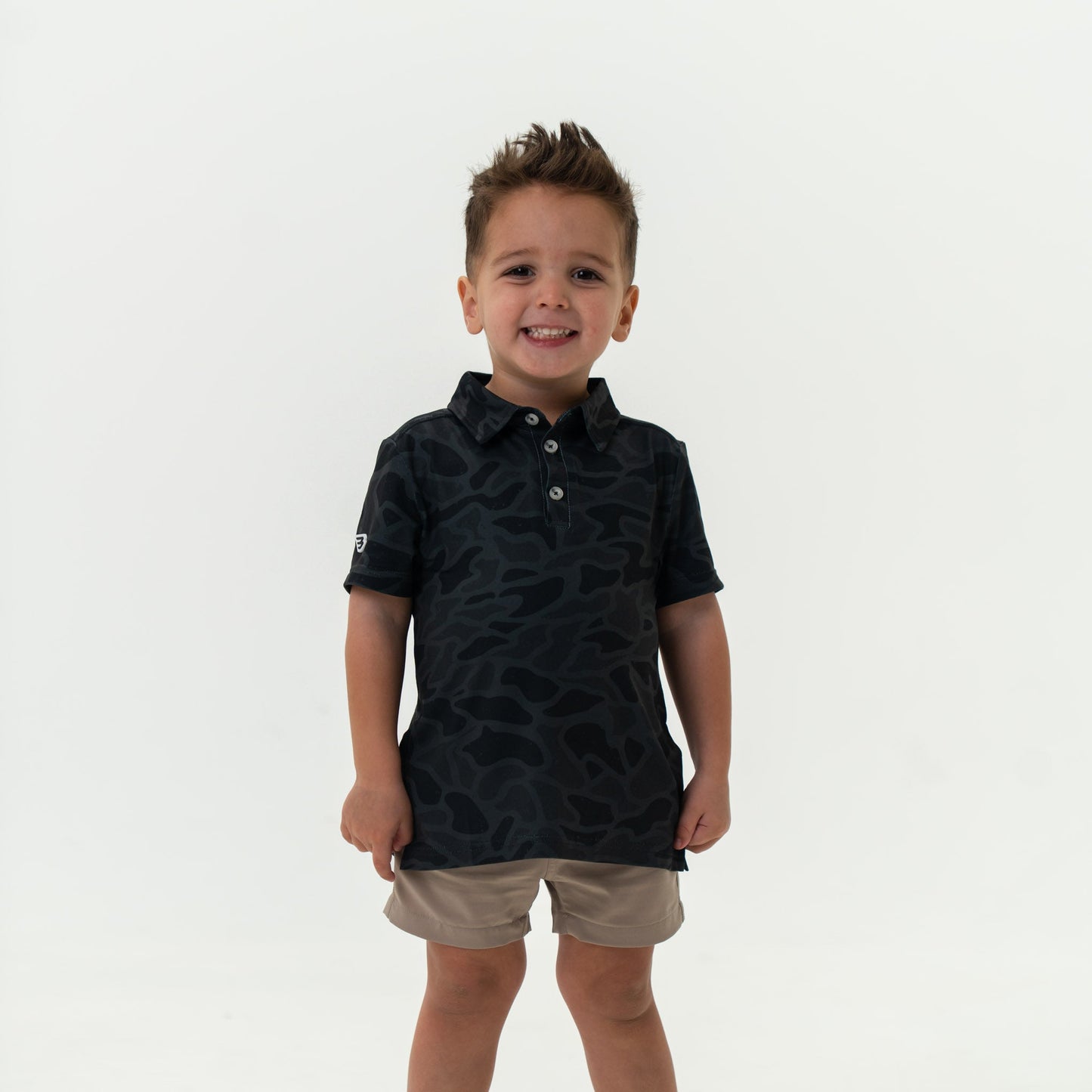 YOUTH POLO BLACK CAMO