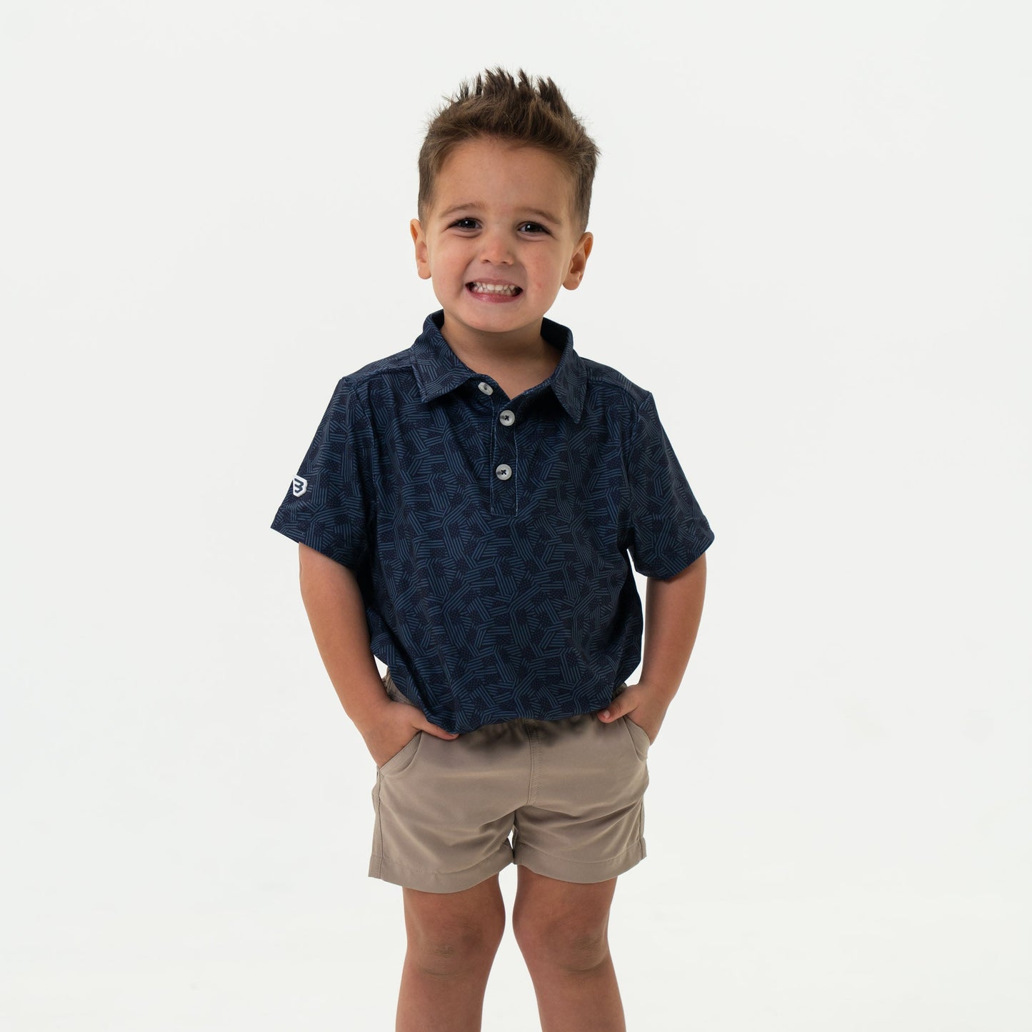 YOUTH POLO STARS AND STRIPES-NAVY