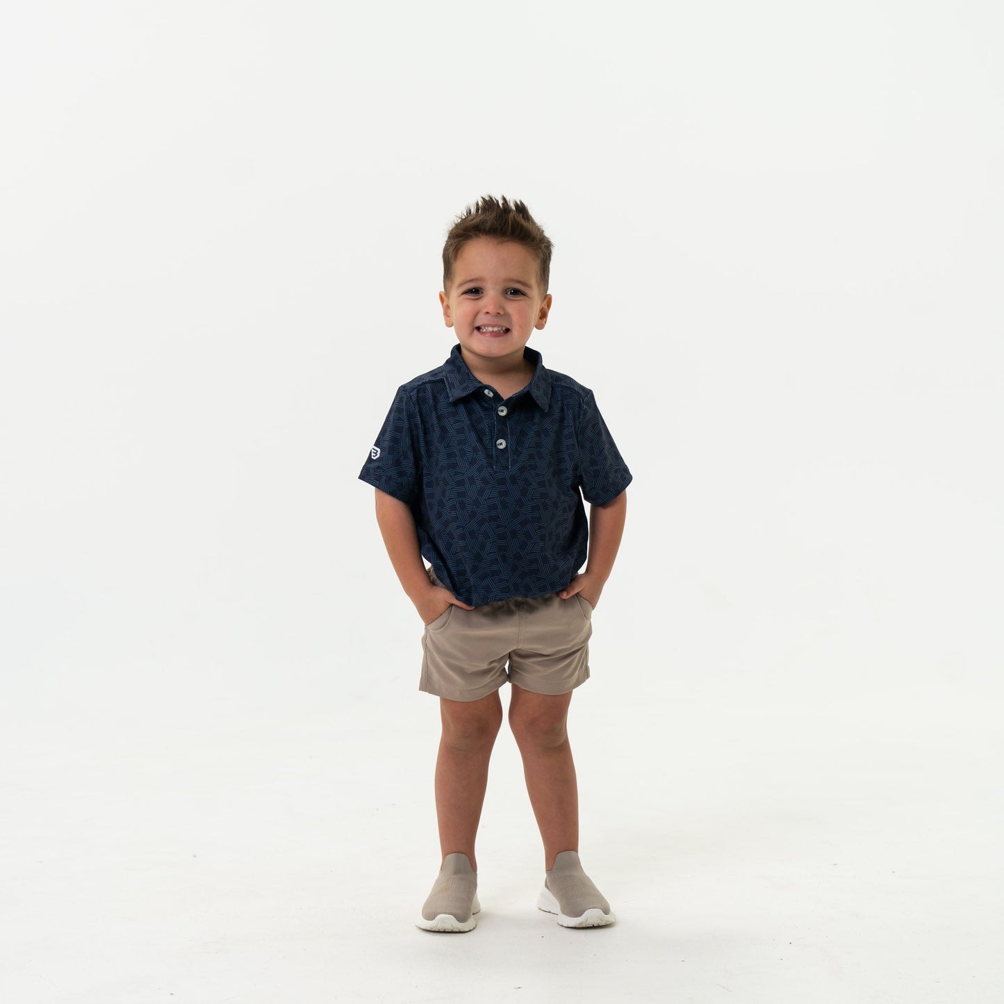 YOUTH POLO STARS AND STRIPES-NAVY