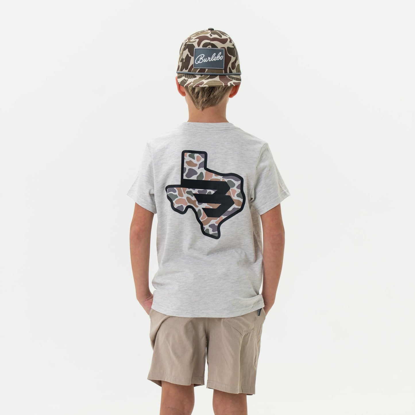 YOUTH TEE TX CAMO FLYING B - GREY