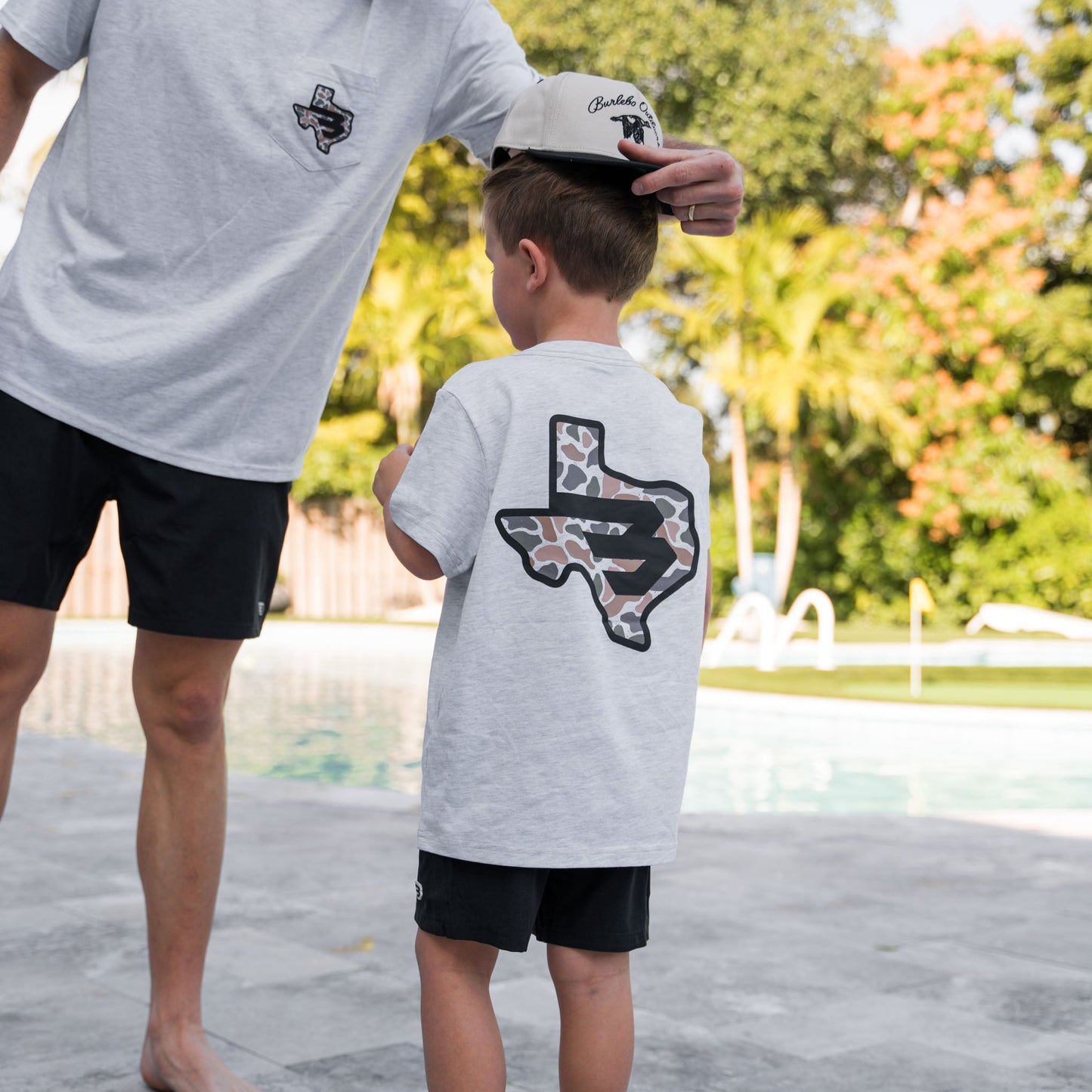 YOUTH TEE TX CAMO FLYING B - GREY