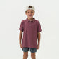 YOUTH POLO MAROON & GREY TX