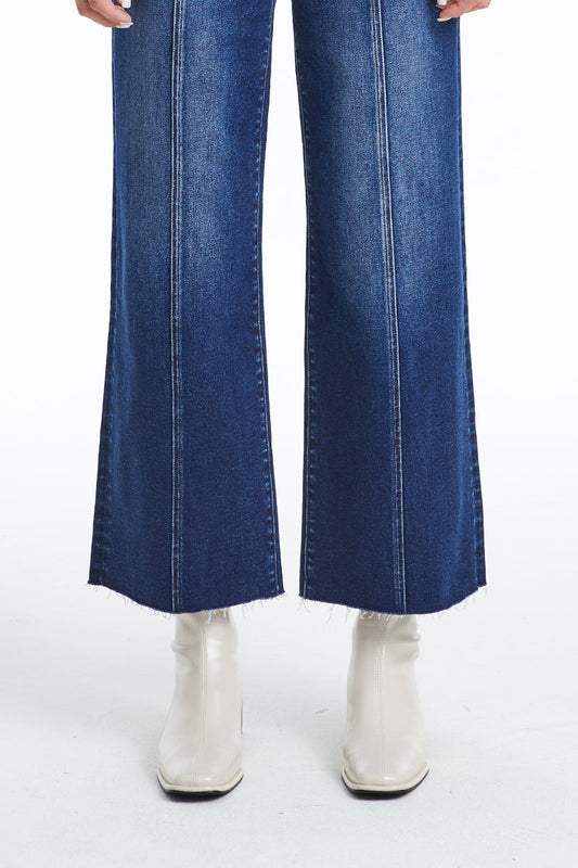 HR WIDE LEG DARK JEAN