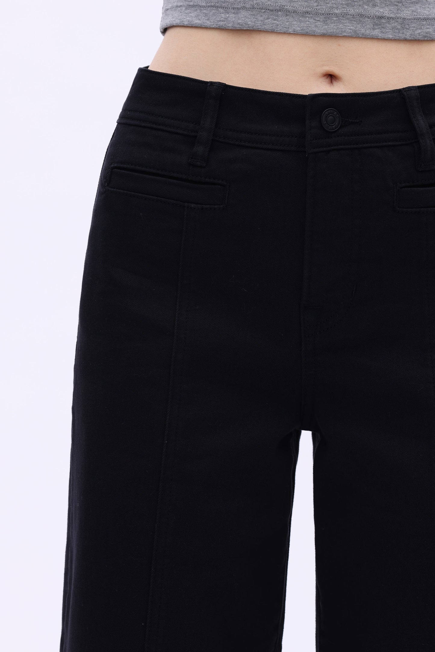 HR WIDE LEG BLACK JEAN