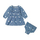 GIRLS LS DENIM MID DRESS