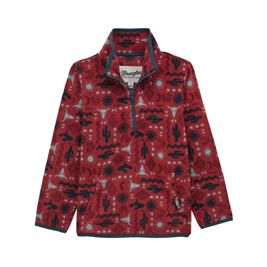 GIRL BURGUNDY LS FLEECE