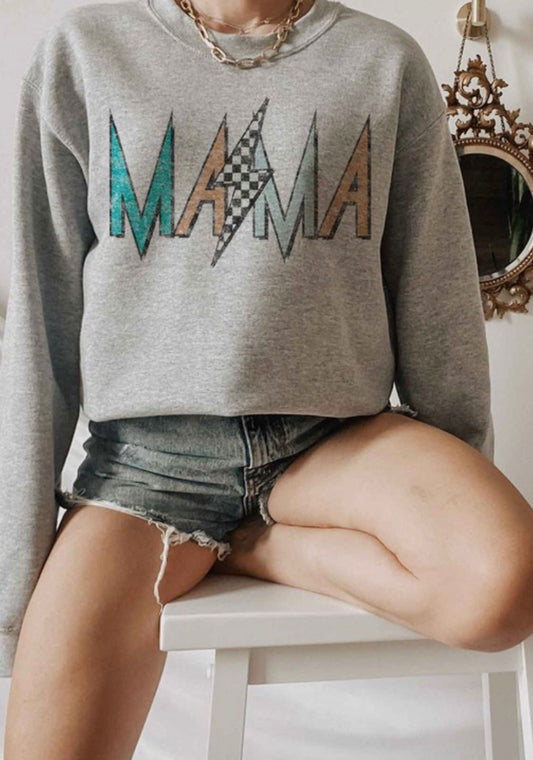 Checker Lightning Mama Sweater