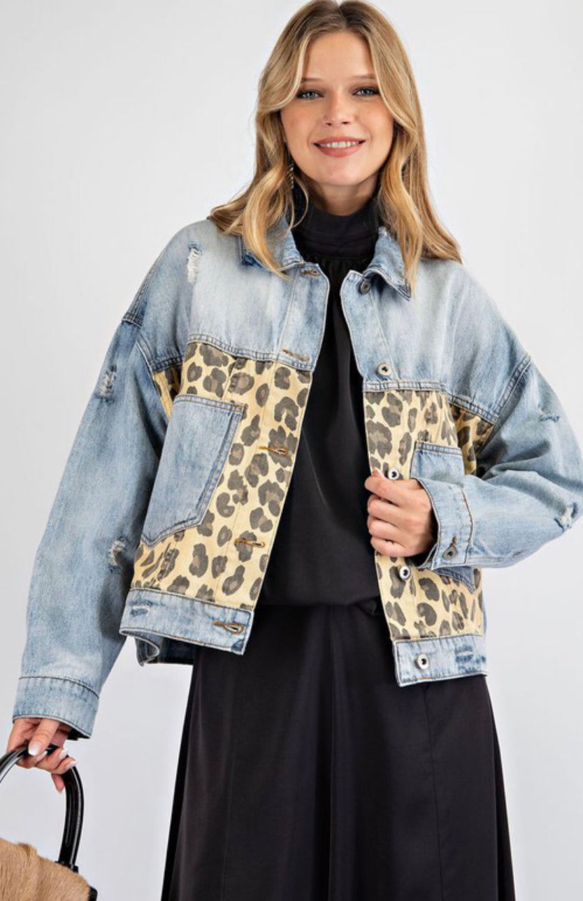 Animal Contrast Denim JKT