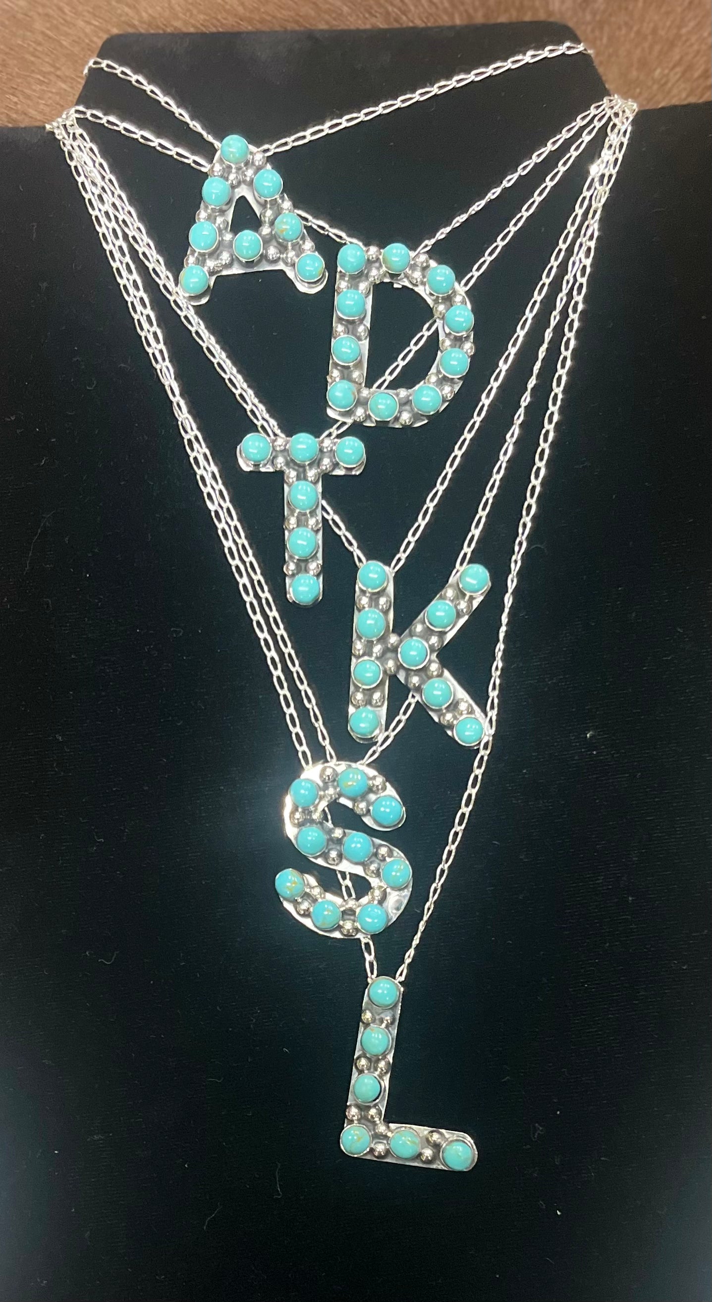 Authentic Turquoise Initial Necklace