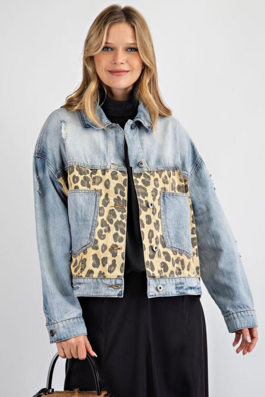 Animal Contrast Denim JKT