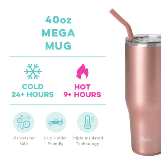 Shimmer Rose Gold Mega Mug 40oz