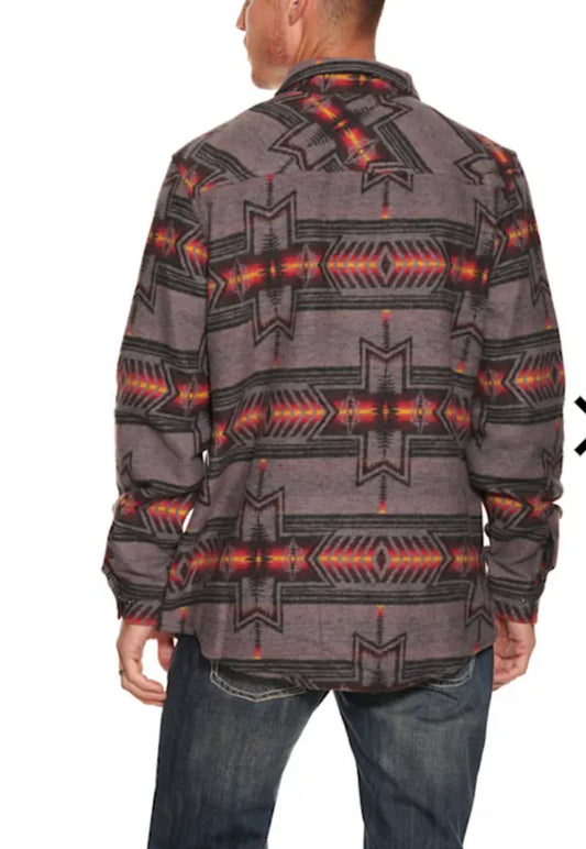 R&R Mns Cotton Aztec Shirt Jacket