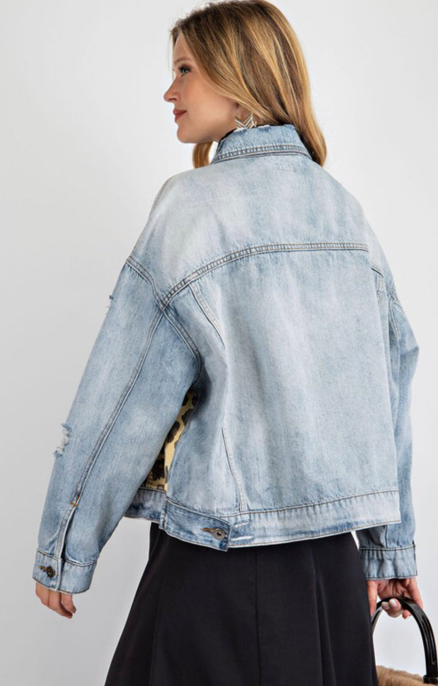 Animal Contrast Denim JKT